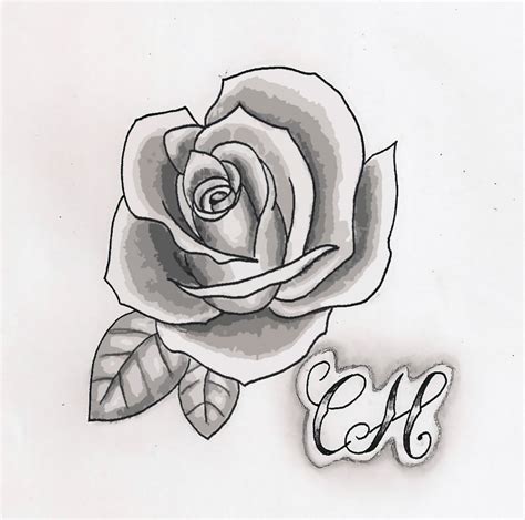 black and grey rose tattoo design - Clip Art Library