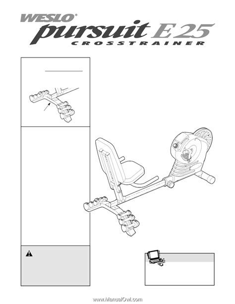 Weslo Pursuit E25 Cross Trainer Bike | English Manual