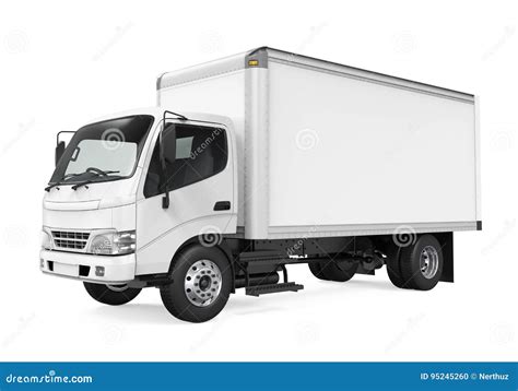 Delivery Truck With Forklift Loading Box Into The Car Vector ...