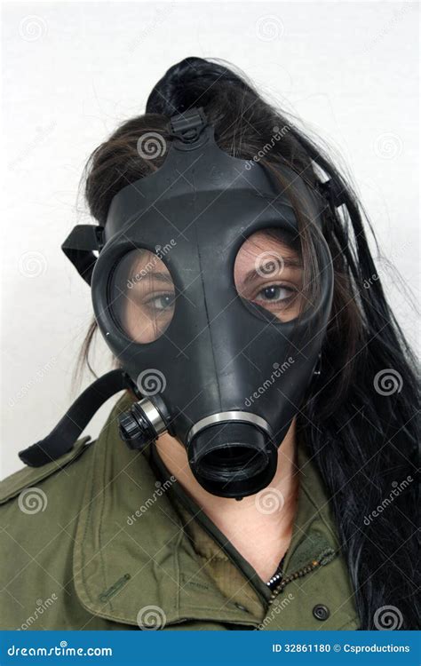 Girl Wearing A Gas Mask (2) Stock Photo - Image: 32861180