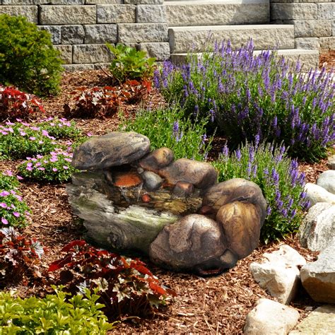 Pure Garden Outdoor Polyresin Stone Water Fountain – Lawn and Garden ...