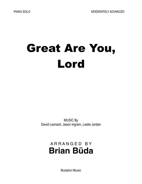 Great Are You Lord Sheet Music | All Sons & Daughters | Piano, Vocal ...