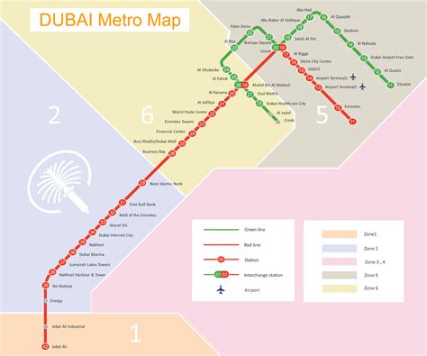 Dubai Metro Route Map –Dubai Subway Map–Dubai Rail Map Routes