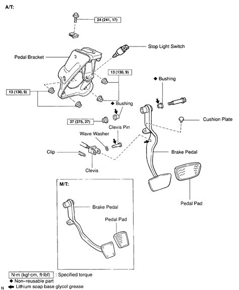 Brake Pedal Assembly - Diagram - Celica Hobby