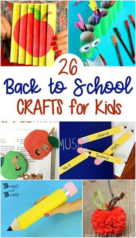 back to school crafts for kids that include apples, pencils and crayons