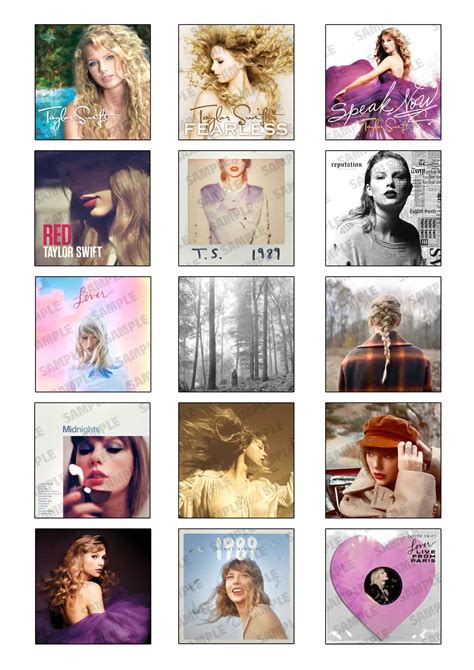 Taylor Swift Albums Discography 2 Inches Edible Cupcake Toppers ...