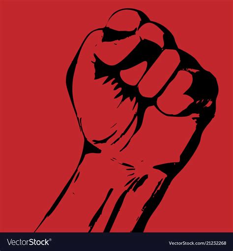 Strike poster with tight fist - protest concept Vector Image