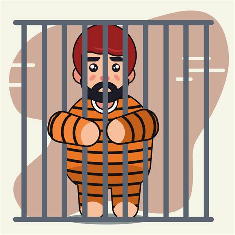 The prisoner on the jail cute cartoon vector illustration 6417117 ...