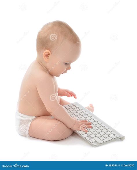 Child Baby Boy Toddler Computer Keyboard Stock Photo - Image: 39505111