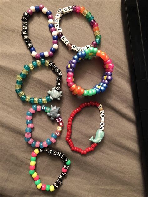 Rave Bracelets, Diy Kandi Bracelets, Pony Bead Bracelets, Homemade ...