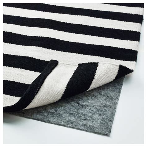 STOCKHOLM rug, flatwoven, handmade/striped black/off-white, 250x350 cm ...