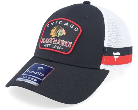 Chicago Blackhawks Black/Red Trucker - Fanatics Cap | Hatstoreworld.com