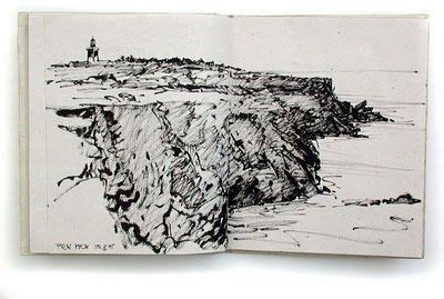 Albrecht Rissler's Drawing Landscape: Drawing with Pentel Brush Pen ...