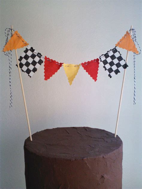 Cake Topper Boys Race Car Flags, Nascar, Monster Truck Cake Bunting ...