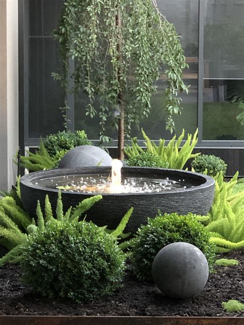 Water bowl bubbler feature with 30cm stone ball | Outdoor gardens ...