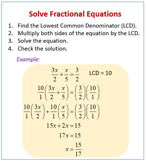 36 Solving Equations With Fractions Worksheet With Answers - support ...