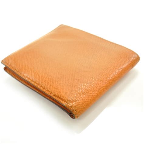 HERMES Mens Epsom Billfold Wallet Orange 25864