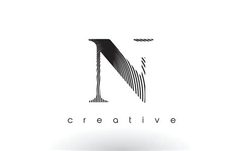 N Logo Design With Multiple Lines and Black and White Colors. 5074752 ...