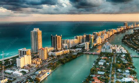 Aerial view of Miami Beach skyline, Florida Stock Photo | Adobe Stock