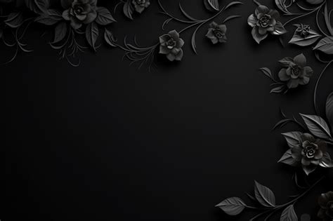 Free Photo | Black flower card AI generated