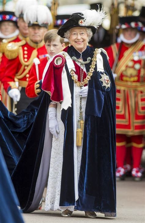 Queen Elizabeth II attends the Order of the Garter Service at St George ...