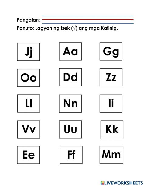 Mga Katinig interactive worksheet | Worksheets, Things that go together ...