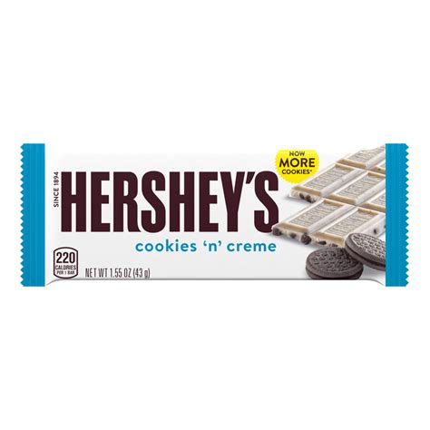 HERSHEY'S Cookies ‘N’ Creme Candy Bar, 1.55 oz