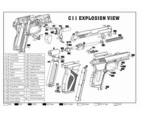 Crosman P1 Co2 Blowback Steel Bb Gun Diagram