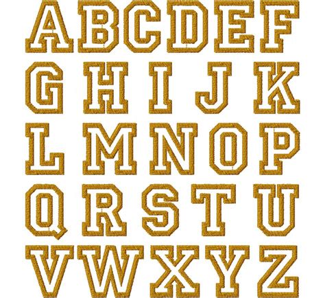 College Outline Font Embroidery Font Set