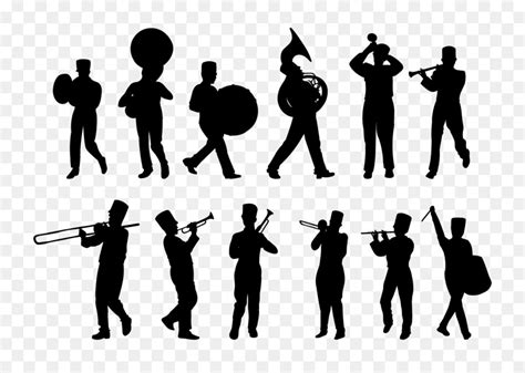 Silhouette Marching band Musical ensemble - band png download - 1400* ...