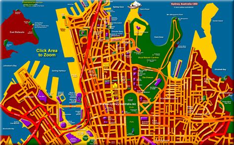 Map of Inner Sydney Australia - City Places Info, What to Visit