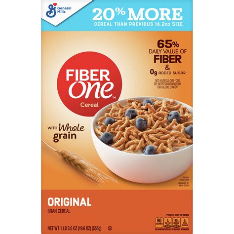 General Mills, Fiber One Breakfast Cereal, Original Bran, Whole Grain ...