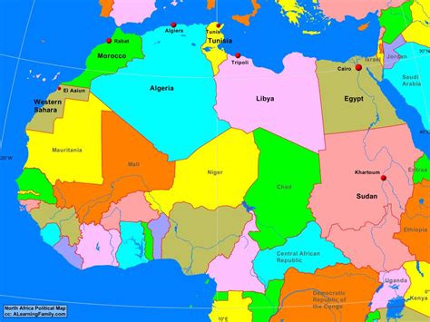 North Africa Political Map - A Learning Family