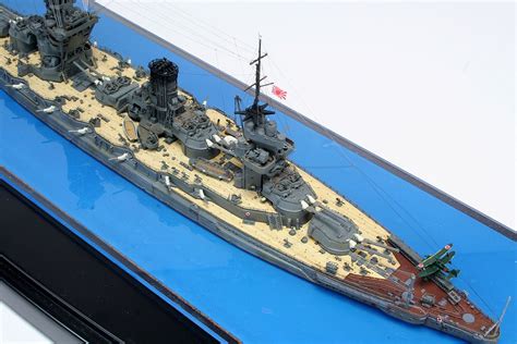 Model of IJN battleship Fuso pagoda-bridge structure, 1944, scale 1/700 ...