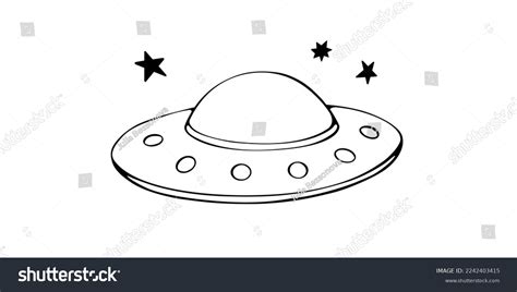 Flying Saucer Spaceship Icon Sketch Cartoon Stock Vector (Royalty Free ...