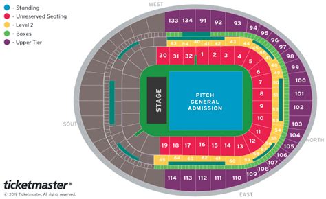 Standing Seating Plan - Emirates Stadium