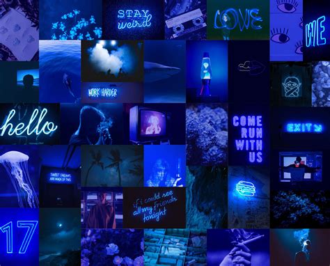 Famous Blue Aesthetic Collage Wallpaper Laptop Ideas