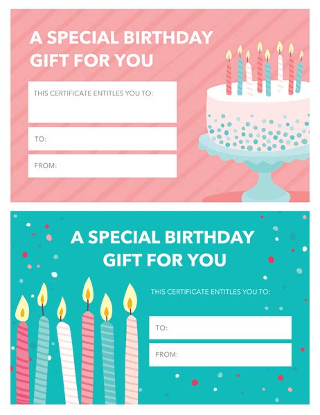 Birthday Gift Certificate Templates