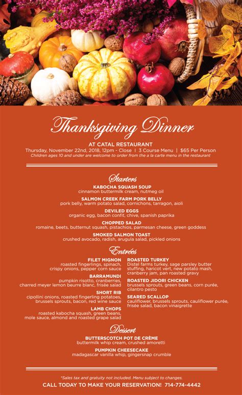 Disneyland's Catal Restaurant Offering Special Thanksgiving Menu ...