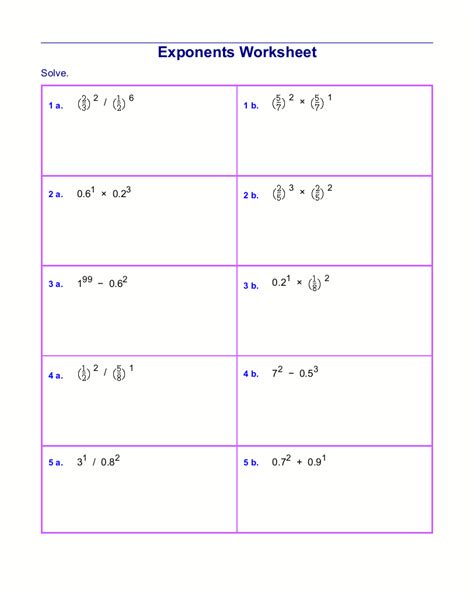 Solving Equations With Exponents Worksheet