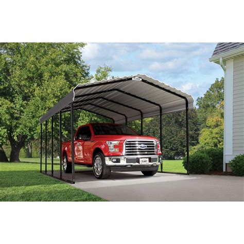 Arrow 12 ft. x 20 ft. x 9 ft. Charcoal Carport CPHC122009 - The Home Depot