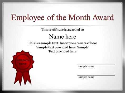 Employee Recognition Powerpoint Template Free