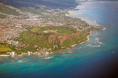 Aerial View Of Diamond Head Crater Photograph by Dan McManus