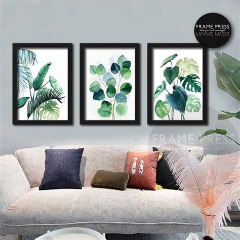 3 pcs set - leaves - WALL DECOR FRAMES - HOME DECOR | Shopee Philippines