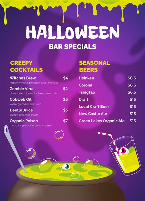 Halloween Drink Menu Template