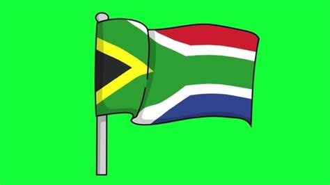 2d South Africa Flag Animation Green Stock Footage Video (100% Royalty ...