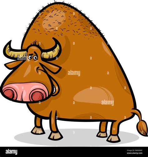 Cartoon Illustration of Funny Bull or Buffalo Stock Photo - Alamy