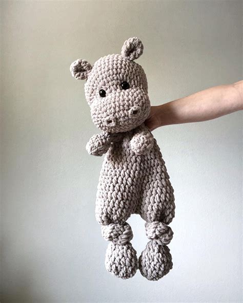 This super soft, plush and thick hand crocheted Hippo Snuggler will ...