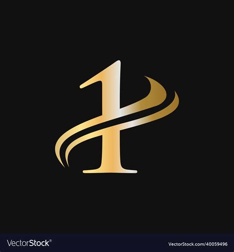 1 letter logo luxury concept initial logo Vector Image