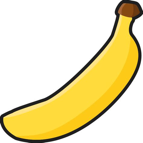 Clipart - Simple Banana (Outlined)